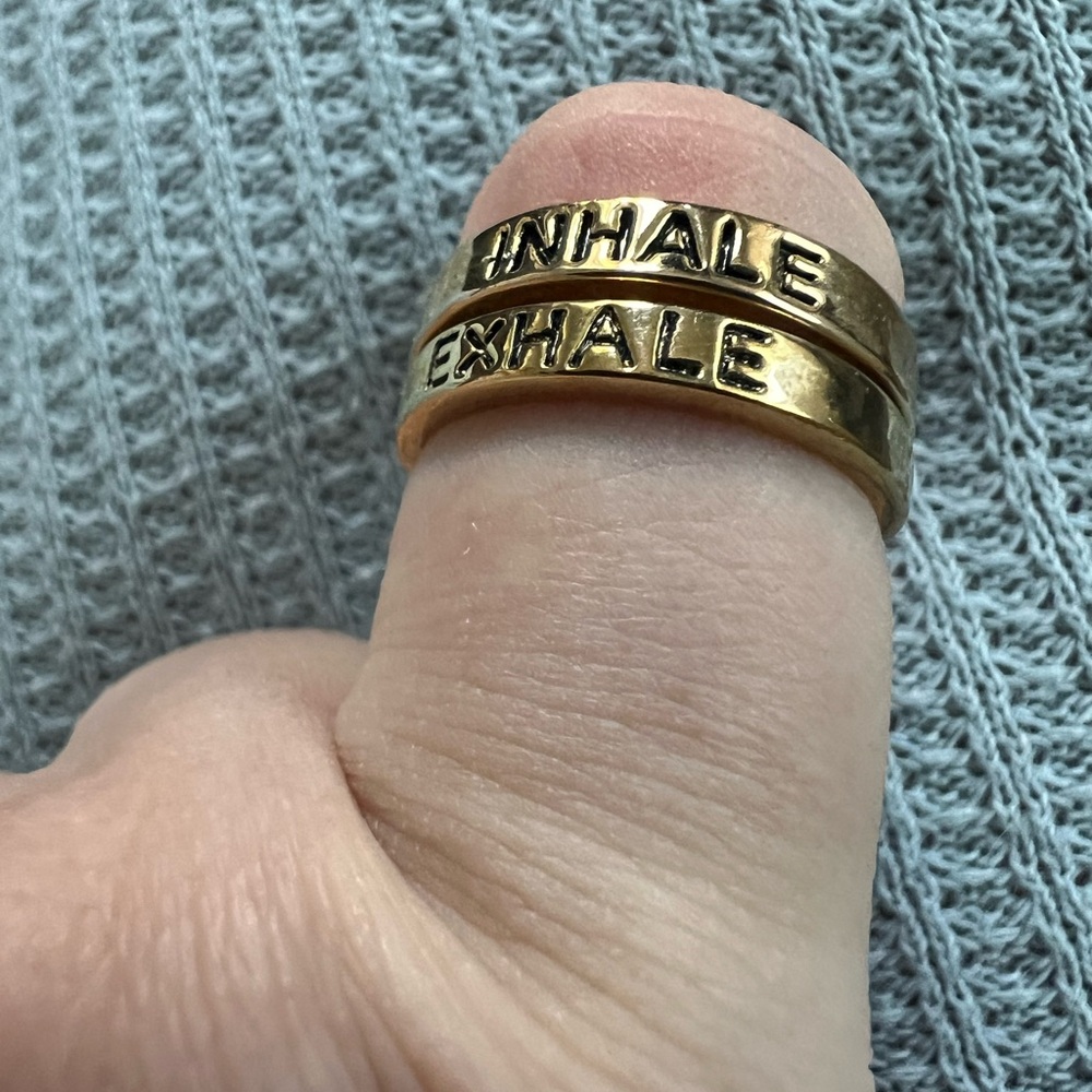 Gold 'Inhale Exhale' Rings